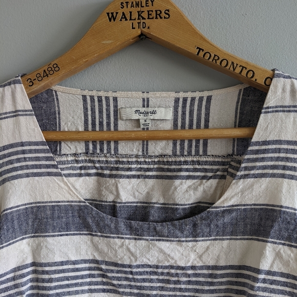 MADEWELL Linen-Blend Open Back Striped Dress - Picture 4 of 10